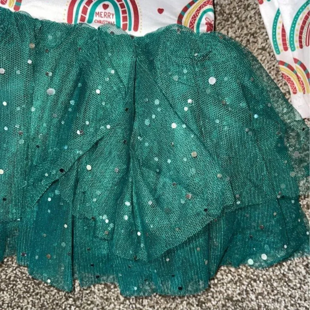 NWT Rainbow Christmas Tulle Dress